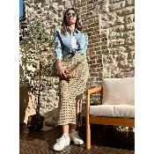 Jupe Aida maille crochet kaki