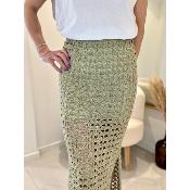 Jupe Aida maille crochet kaki